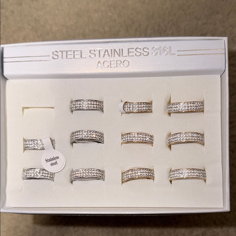 Acer Women's Silver Stainless Steel Ring Collection View 2